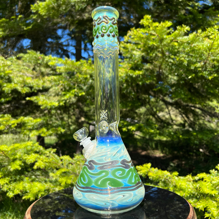 15" Fumed Twist Beaker Bong Glass Pipe Mary Jane's Glass   