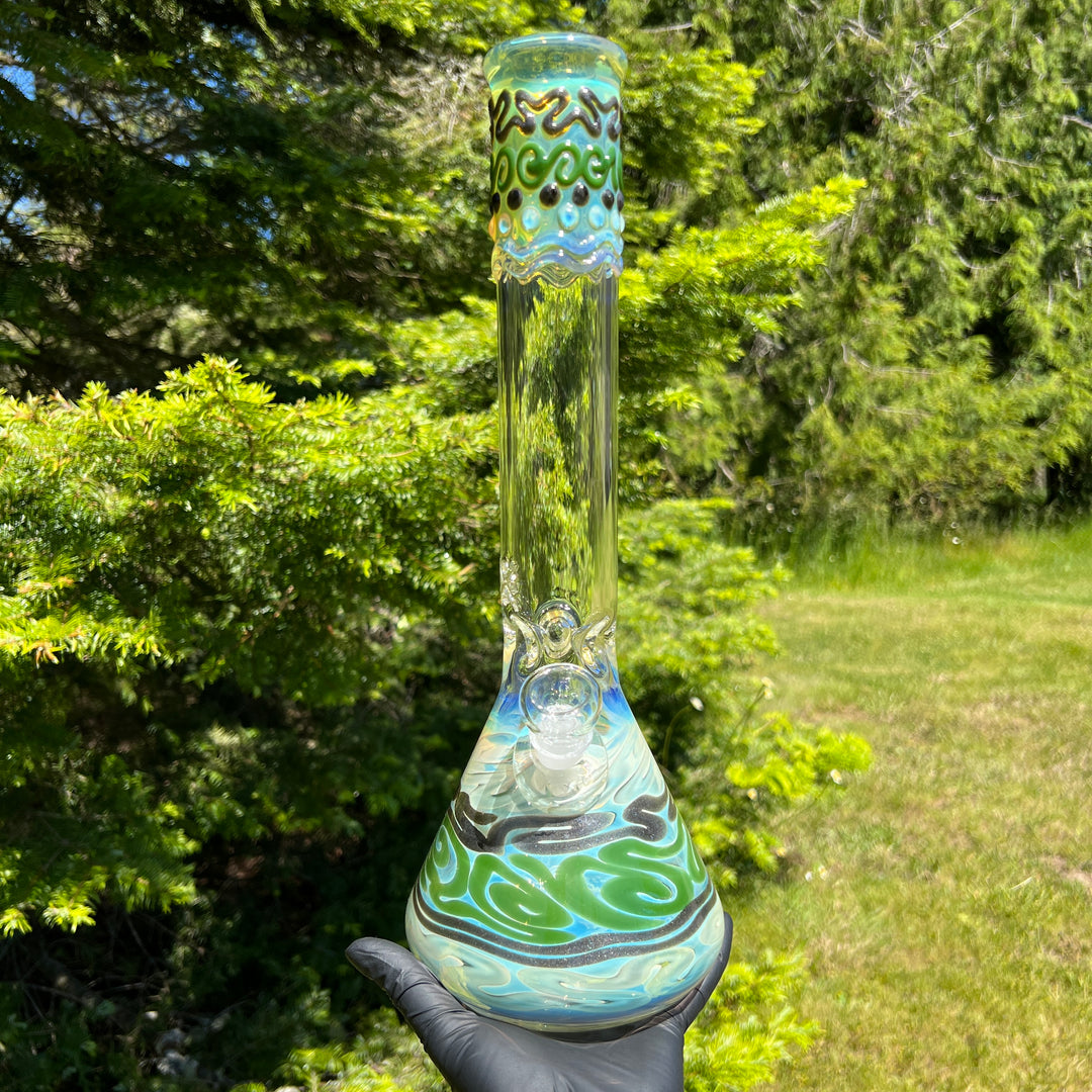 15" Fumed Twist Beaker Bong Glass Pipe Mary Jane's Glass   