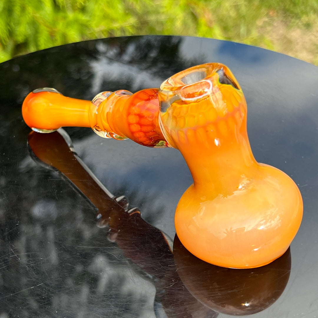 Honey Honeycomb Bubbler Glass Pipe TG   