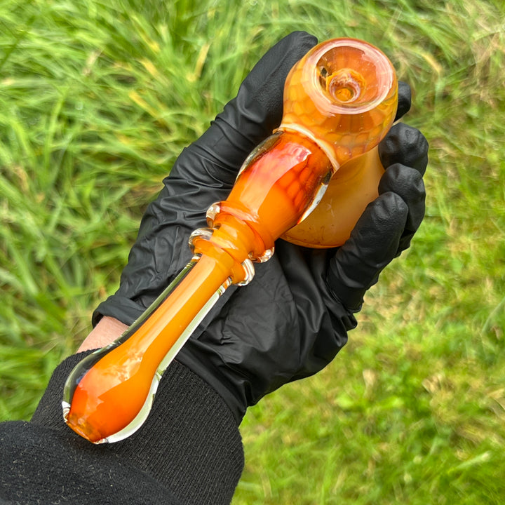 Honey Honeycomb Bubbler Glass Pipe TG   