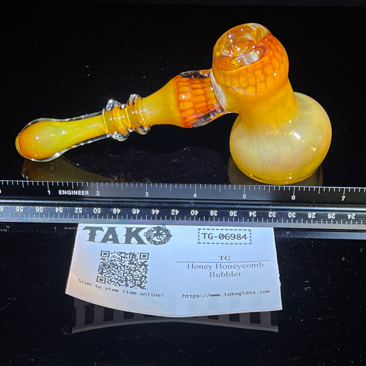 Honey Honeycomb Bubbler Glass Pipe TG   