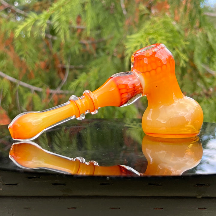 Honey Honeycomb Bubbler Glass Pipe TG   