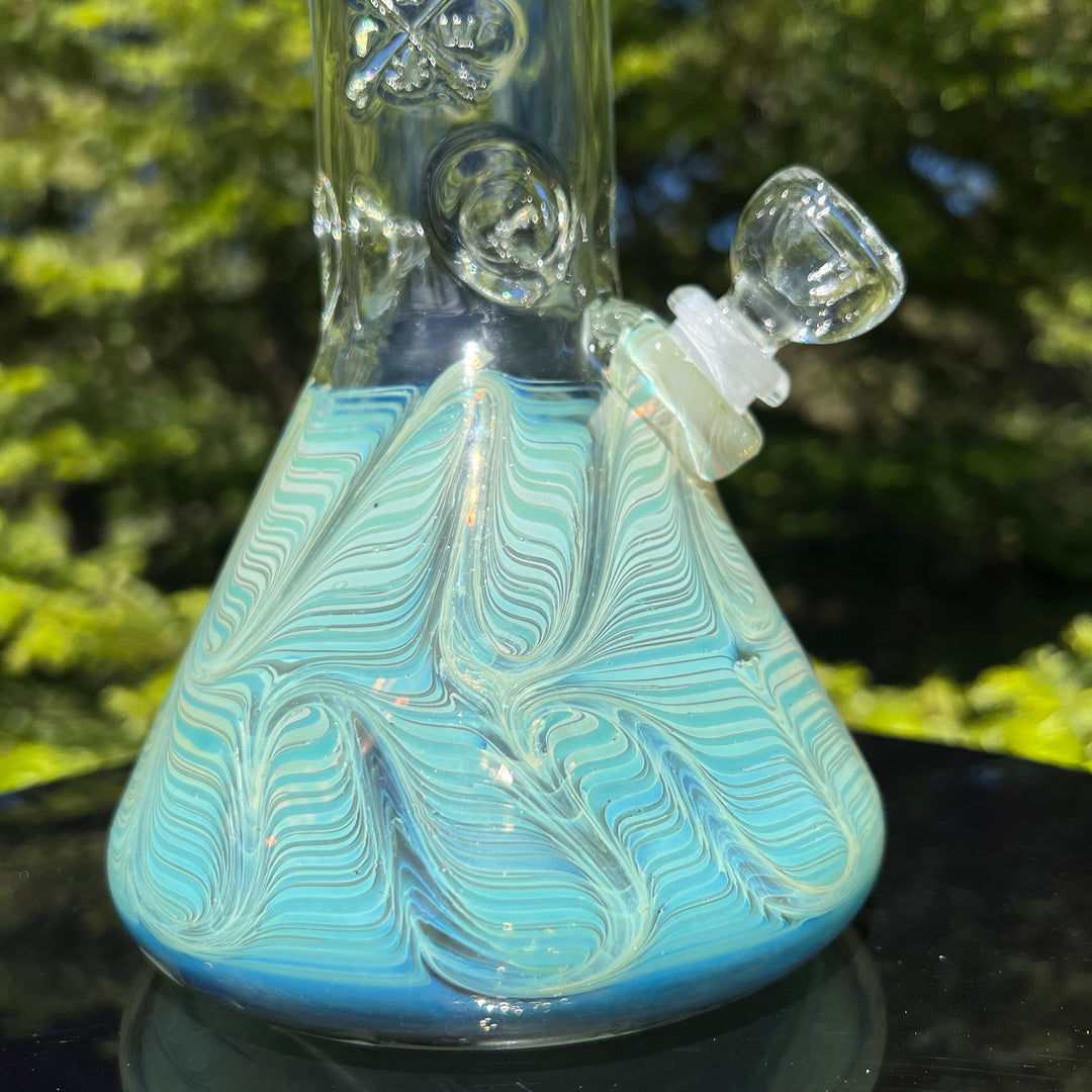 15" Fumed Bent Neck Beaker Bong Glass Pipe Mary Jane's Glass   