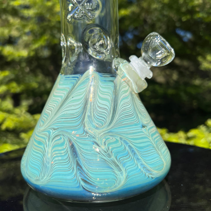 15" Fumed Bent Neck Beaker Bong Glass Pipe Mary Jane's Glass   