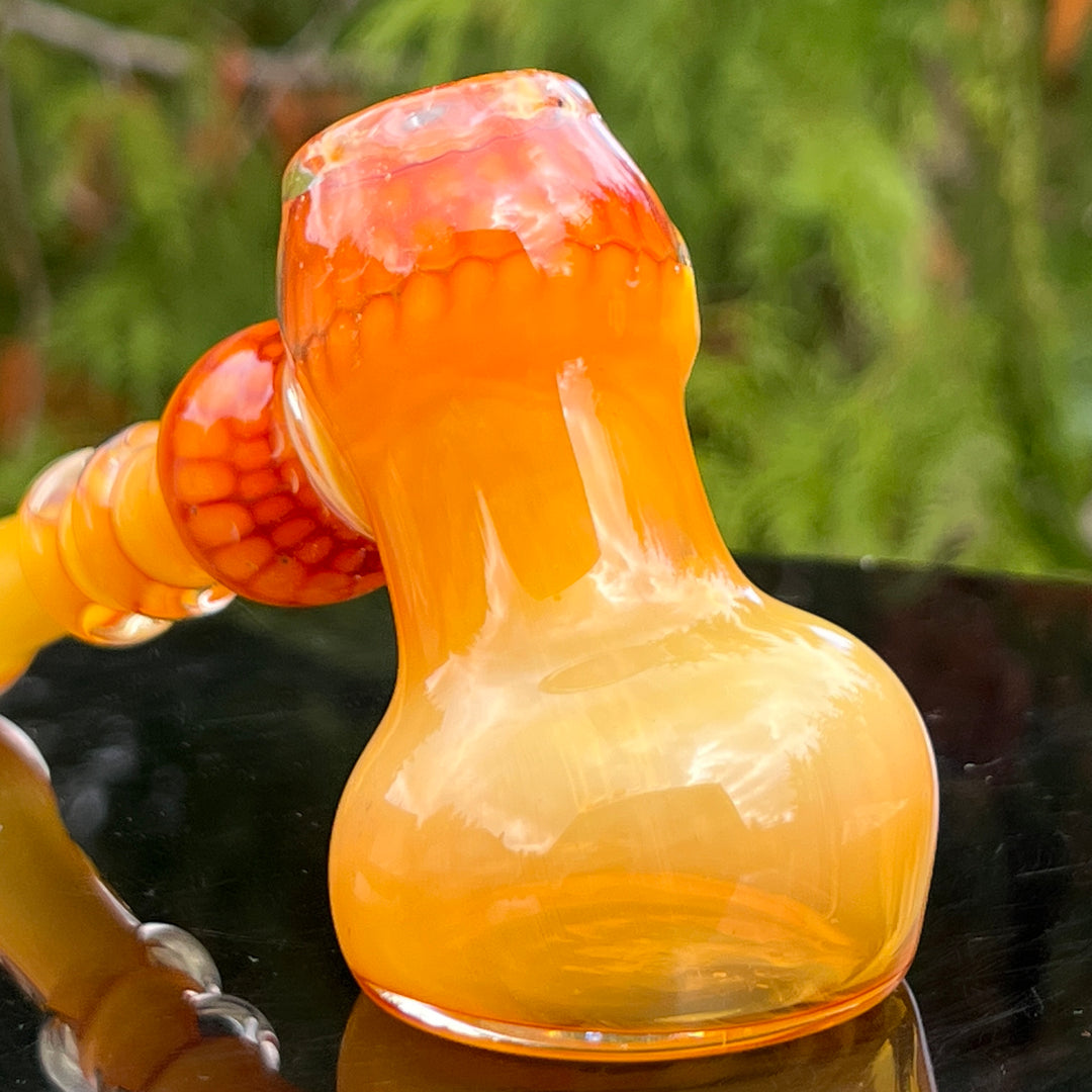 Honey Honeycomb Bubbler Glass Pipe TG   