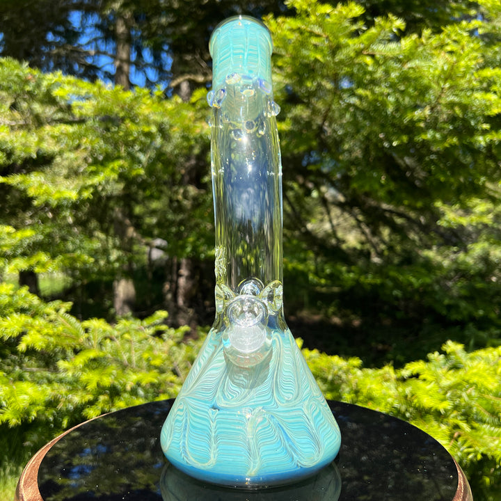 15" Fumed Bent Neck Beaker Bong Glass Pipe Mary Jane's Glass   