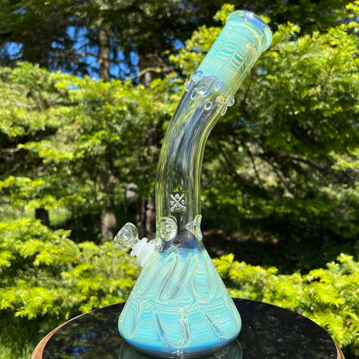 15" Fumed Bent Neck Beaker Bong Glass Pipe Mary Jane's Glass   