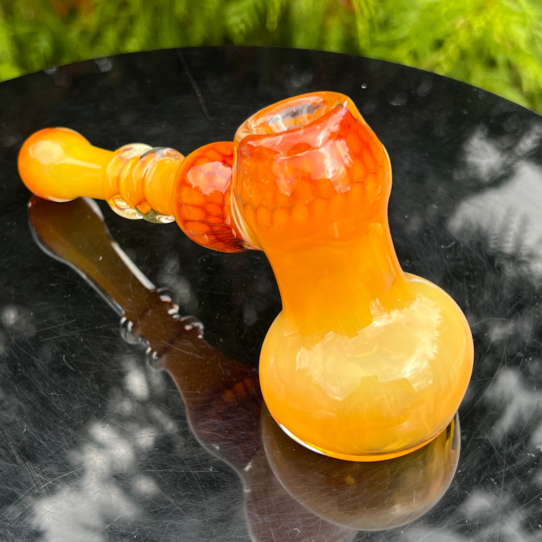 Honey Honeycomb Bubbler Glass Pipe TG   