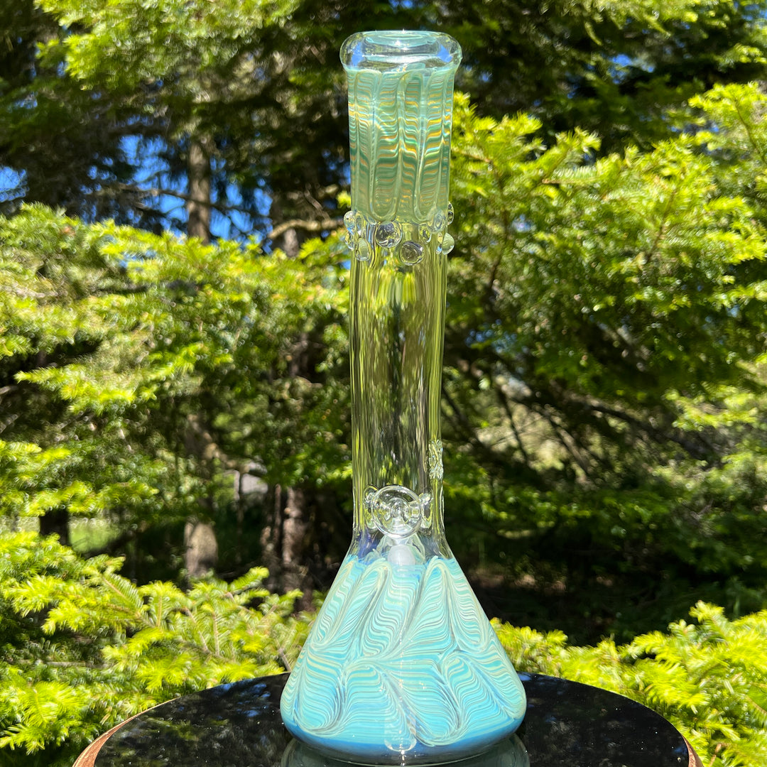 15" Fumed Bent Neck Beaker Bong Glass Pipe Mary Jane's Glass   