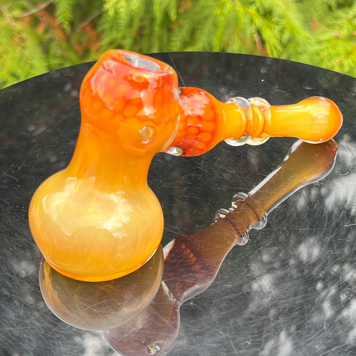 Honey Honeycomb Bubbler Glass Pipe TG   