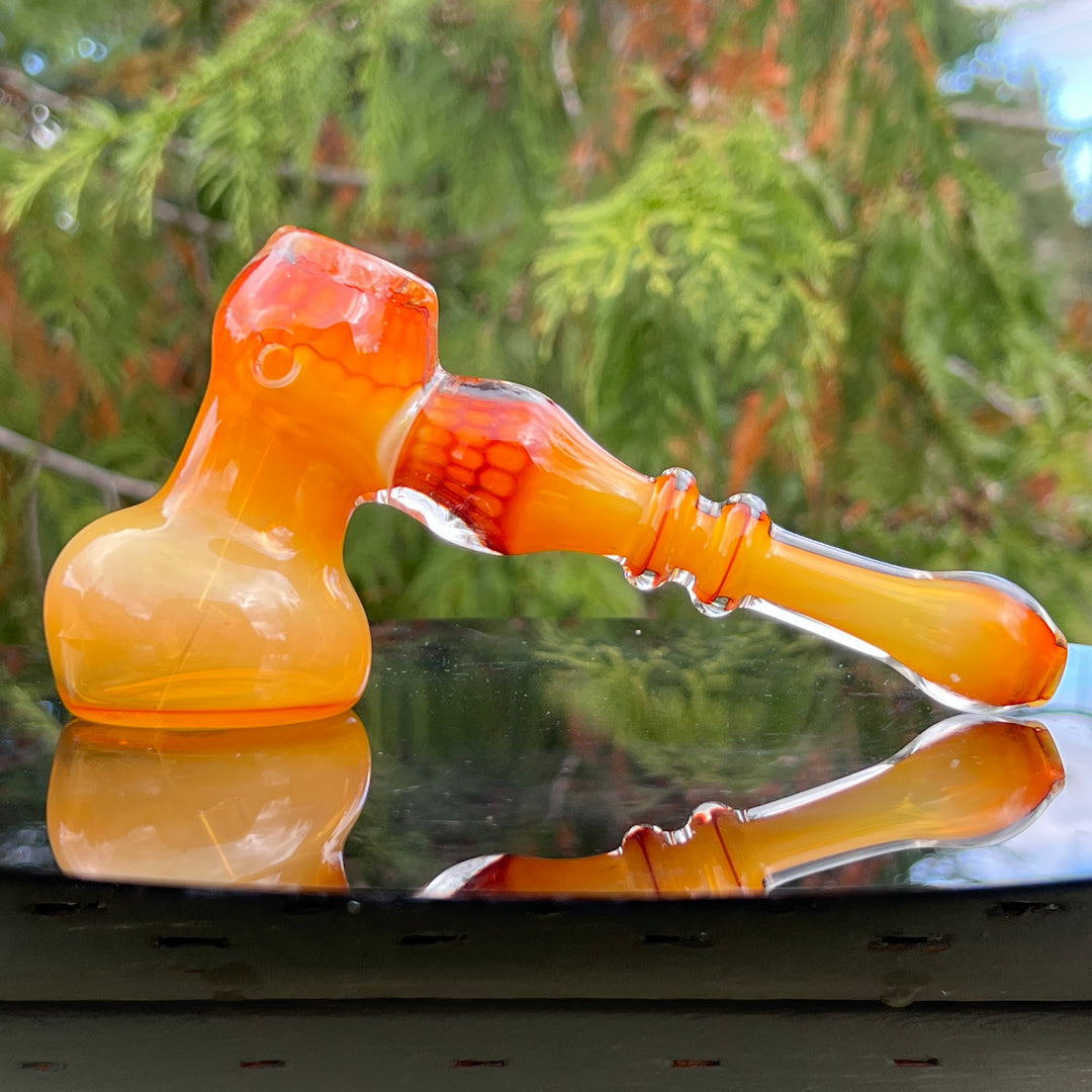 Honey Honeycomb Bubbler Glass Pipe TG   