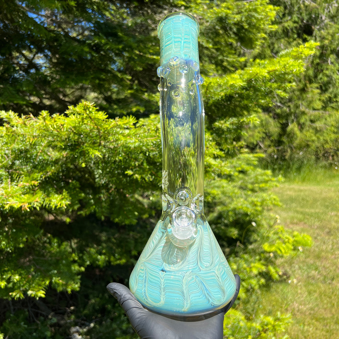 15" Fumed Bent Neck Beaker Bong Glass Pipe Mary Jane's Glass   