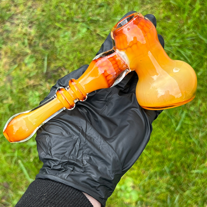 Honey Honeycomb Bubbler Glass Pipe TG   