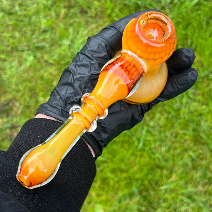 Honey Honeycomb Bubbler Glass Pipe TG   