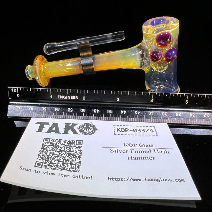 Silver Fumed Hash Hammer Glass Pipe KOP Glass   