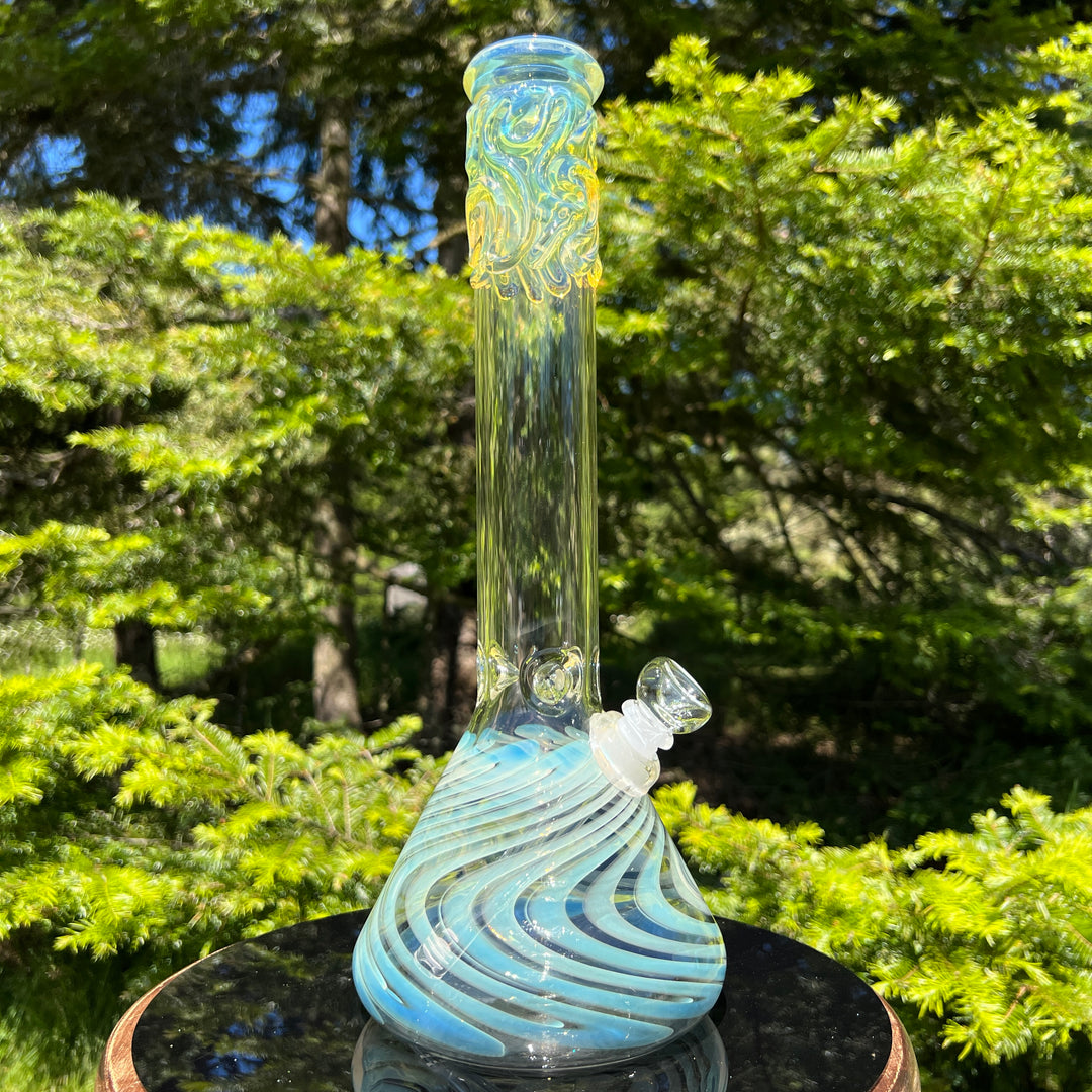 15" Fumed Twist Beaker Bong Glass Pipe Mary Jane's Glass   