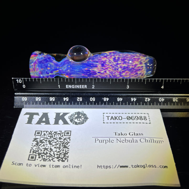 Purple Nebula Chillum Glass Pipe Tako Glass   