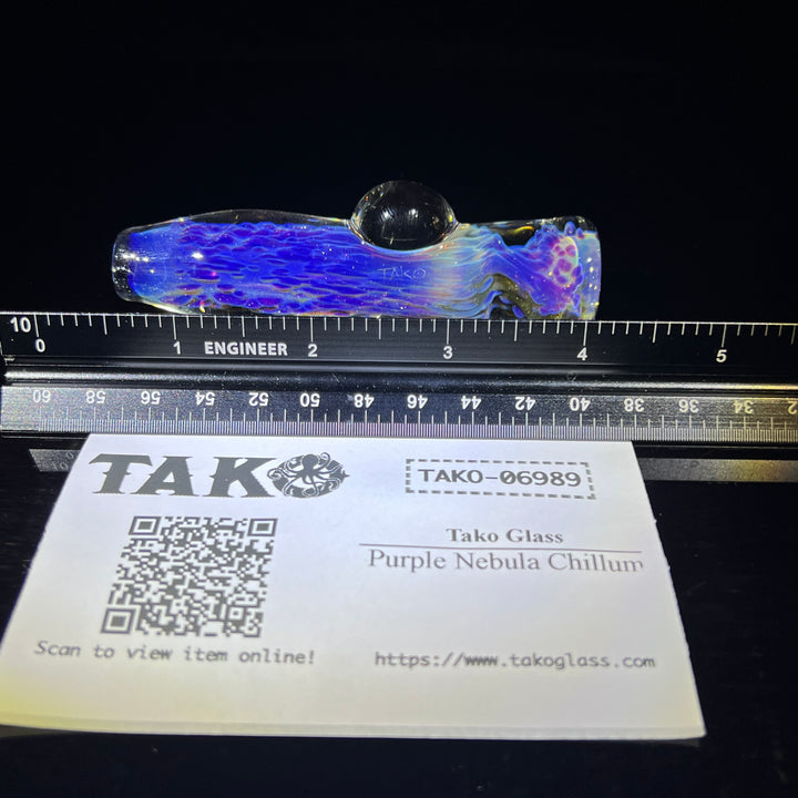 Purple Nebula Chillum Glass Pipe Tako Glass   