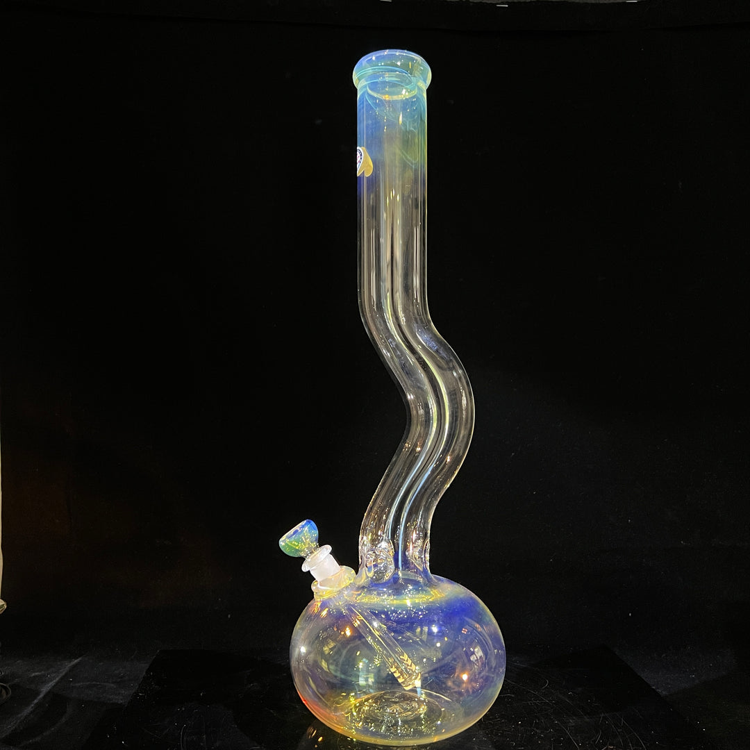 18" Fumed Zig Zag Bubble Bong Glass Pipe Mary Jane's Glass   