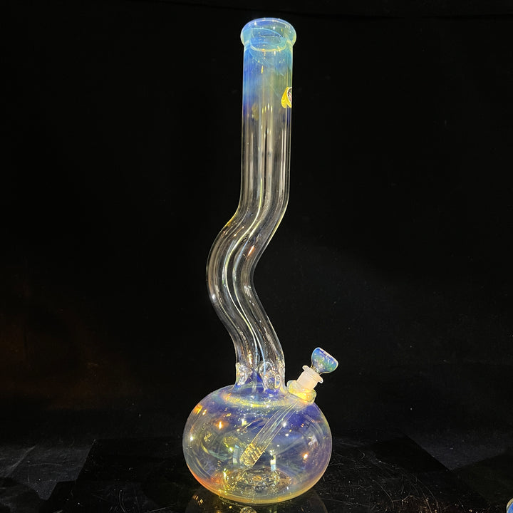 18" Fumed Zig Zag Bubble Bong Glass Pipe Mary Jane's Glass   