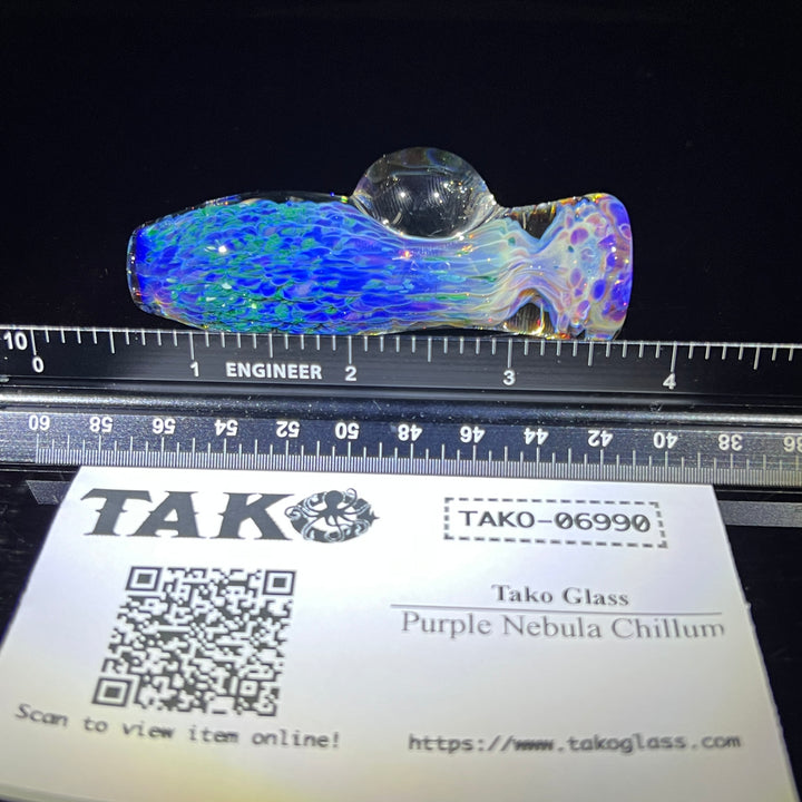 Purple Nebula Chillum Glass Pipe Tako Glass   