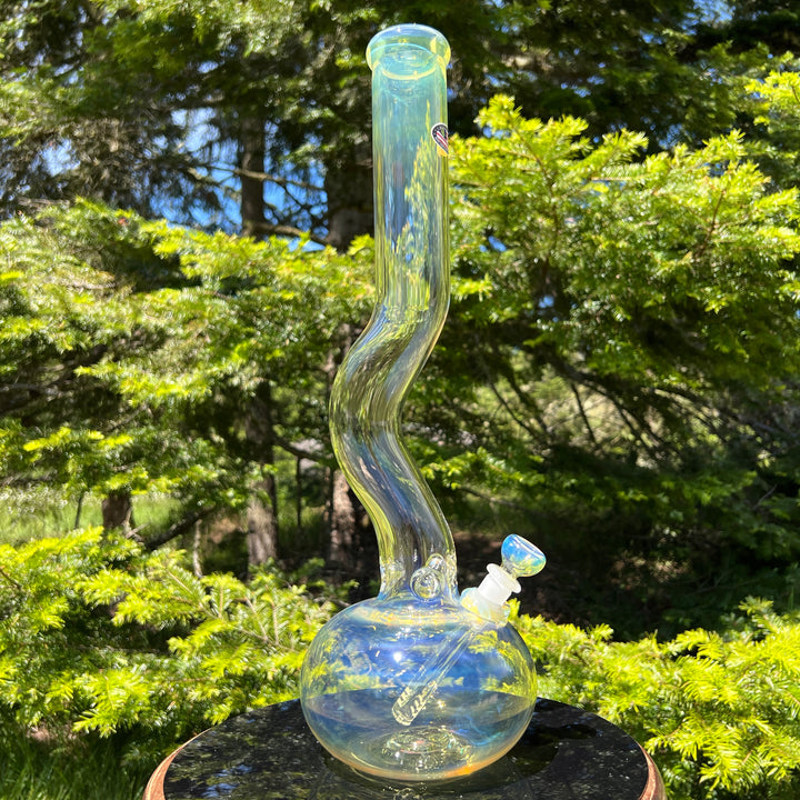 18" Fumed Zig Zag Bubble Bong Glass Pipe Mary Jane's Glass   