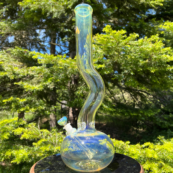 18" Fumed Zig Zag Bubble Bong Glass Pipe Mary Jane's Glass   