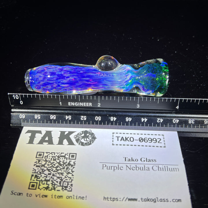 Purple Nebula Chillum Glass Pipe Tako Glass   