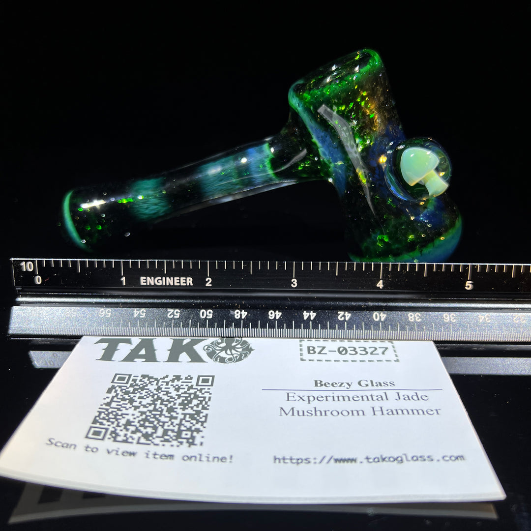 Experimental Jade Mushroom Hammer Glass Pipe Beezy Glass   