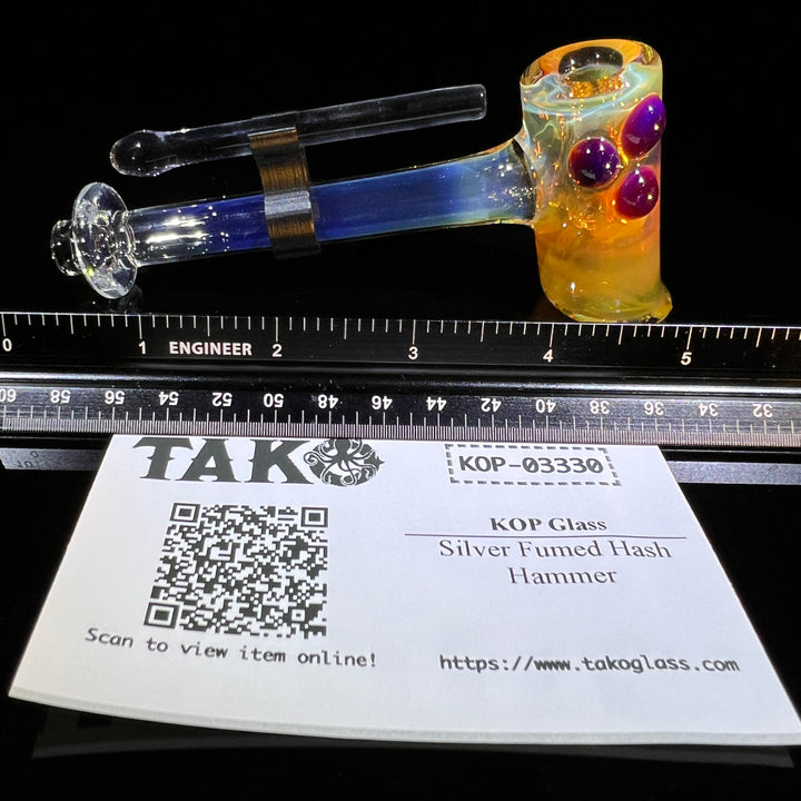 Silver Fumed Hash Hammer Glass Pipe KOP Glass   