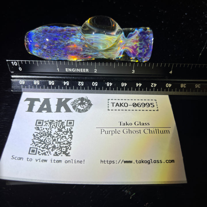 Purple Ghost Chillum Glass Pipe Tako Glass   