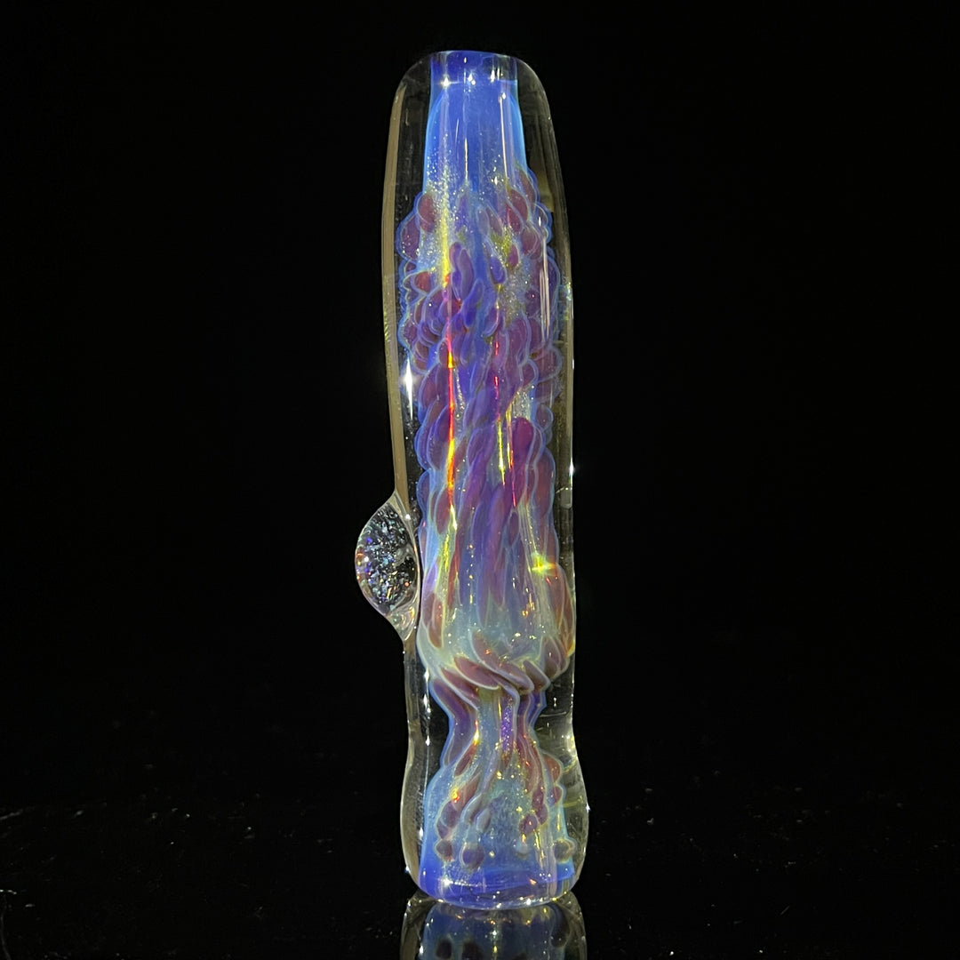 Purple Nebula Chillum with Crushed Opal Marble Glass Pipe Tako Glass   