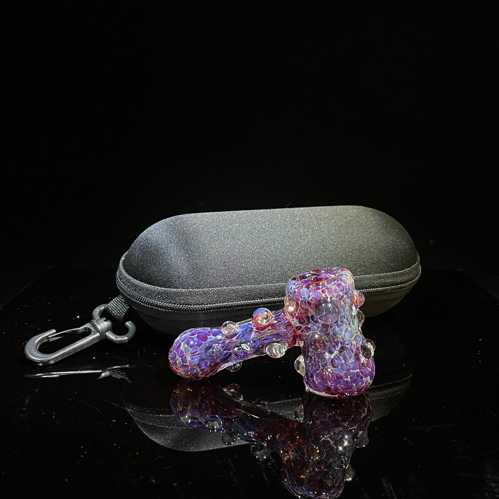 Purple Marble Hammer + Case Combo Glass Pipe TG   