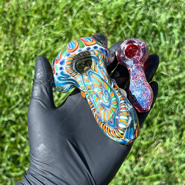 Inside Out Chonker Pipe + Peanut Pipe + Case Combo Glass Pipe Pattymelt Glass   