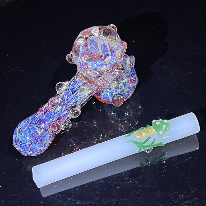 Green Mushie Oneie + Purple Marble Hammer Combo Glass Pipe Fiona Phoenix Fire   