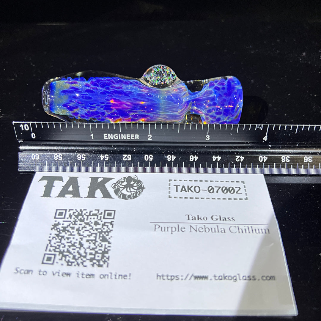 Purple Nebula Chillum Glass Pipe Tako Glass   