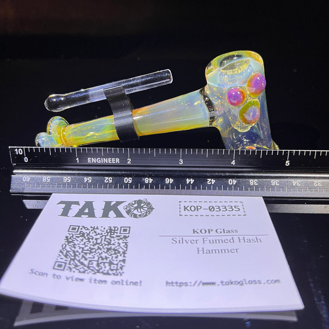 Silver Fumed Hash Hammer Glass Pipe KOP Glass   