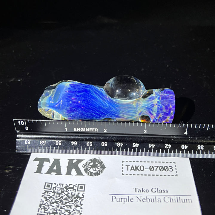 Purple Nebula Chillum Glass Pipe Tako Glass   