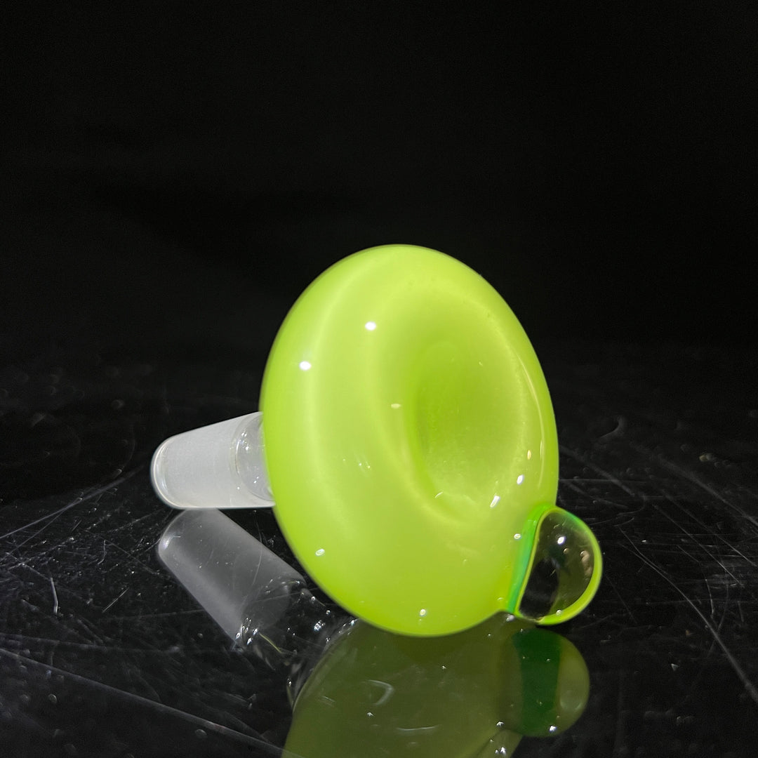 Lime White Satin Rig Glass Pipe Tako Glass   