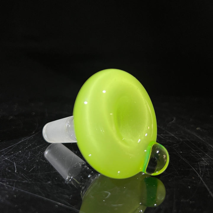 Lime White Satin Rig Glass Pipe Tako Glass   