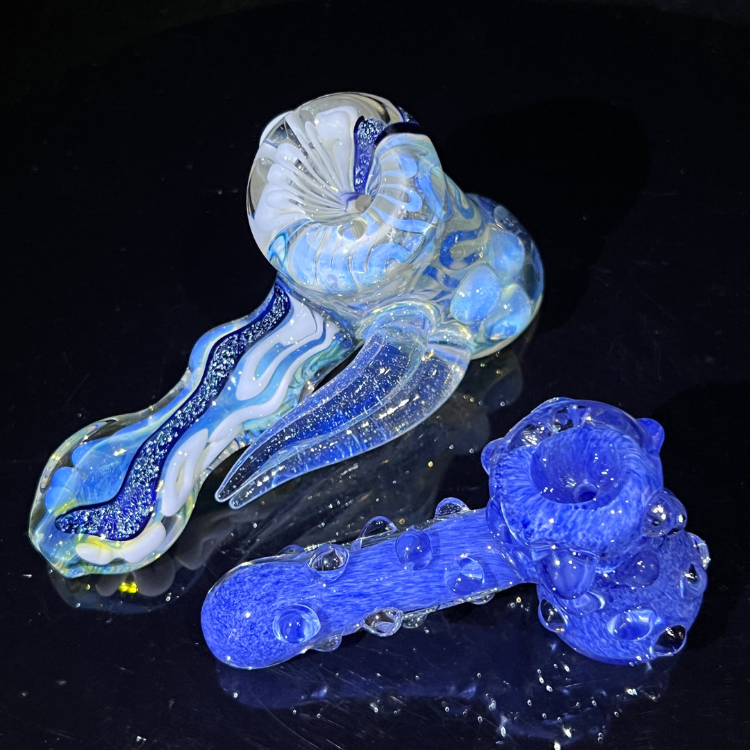 Horned Dichro Hammer + Sky Blue Marble Hammer Combo Glass Pipe Jeff Cooper   