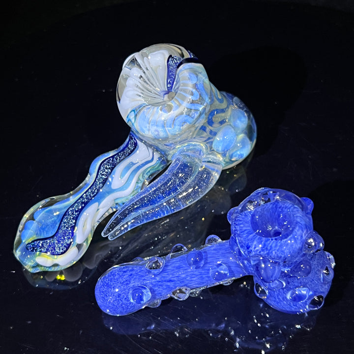 Horned Dichro Hammer + Sky Blue Marble Hammer Combo Glass Pipe Jeff Cooper   