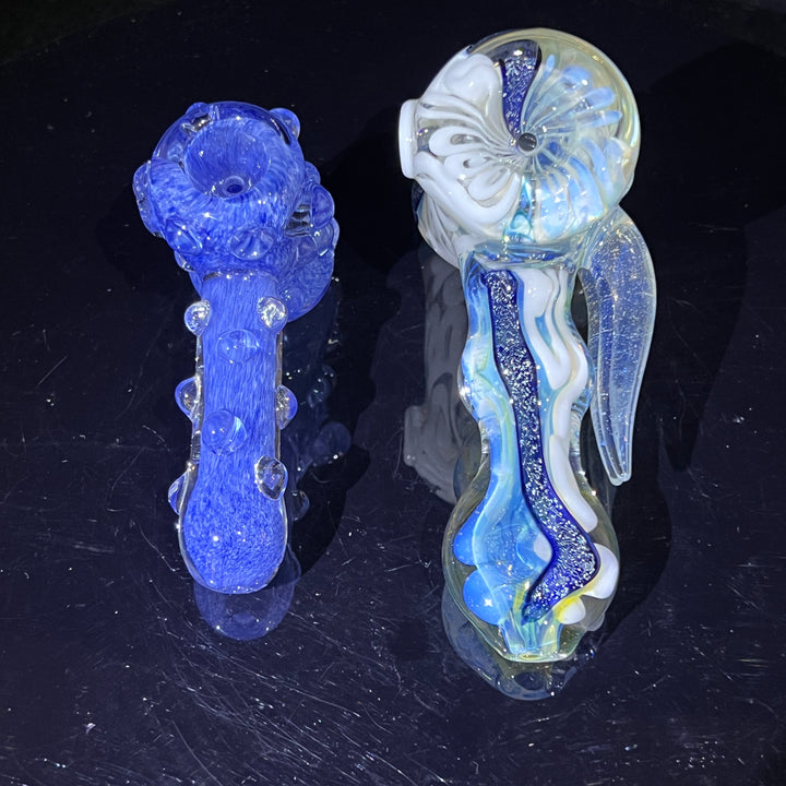 Horned Dichro Hammer + Sky Blue Marble Hammer Combo Glass Pipe Jeff Cooper   