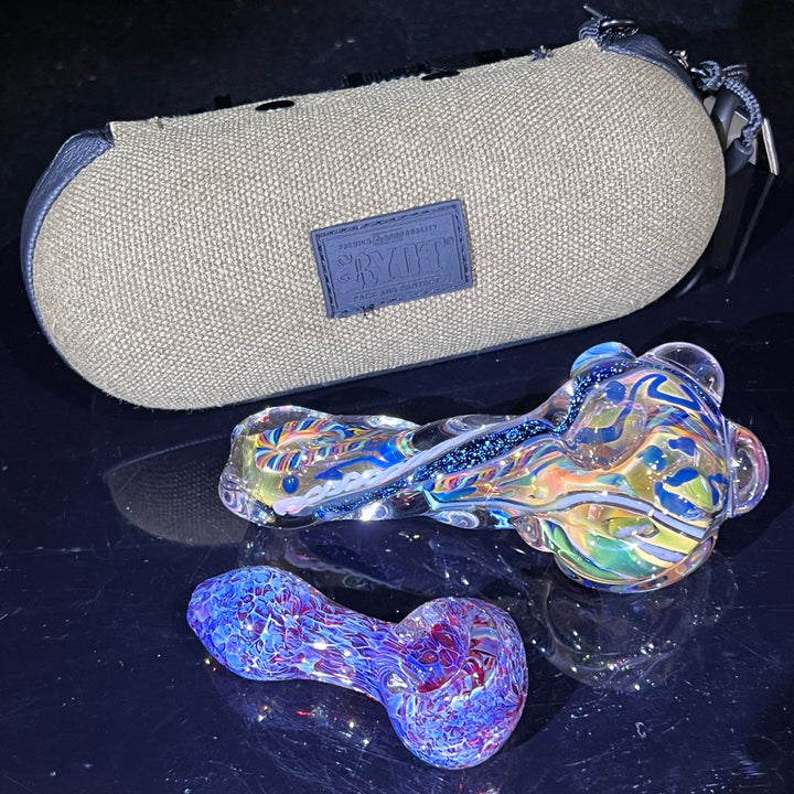 Molten Twisted Chaos Spoon + Peanut Pipe + Case Combo Glass Pipe Molten Imagination   