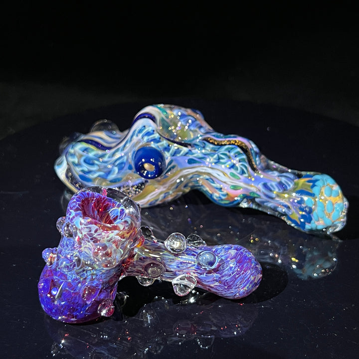 Molten Chaos Droop Hammer + Purple Marble Hammer Combo Glass Pipe Molten Imagination   