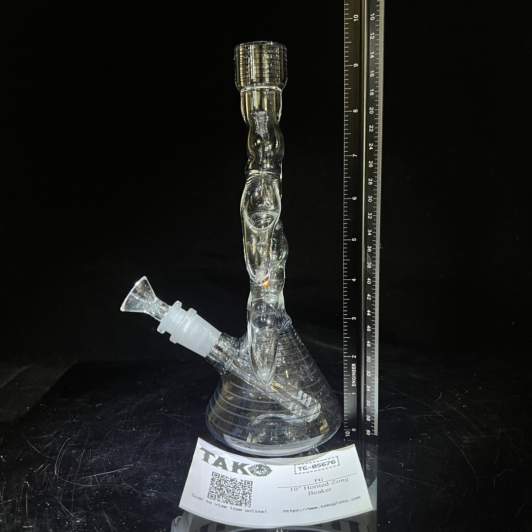 10" Horned Zong Beaker Glass Pipe TG   