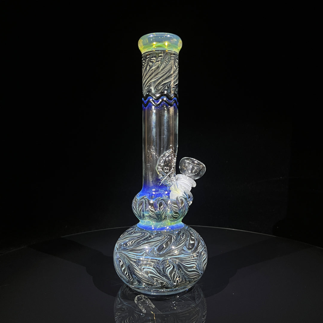 11" Double Bubble Color Rake Bong Glass Pipe Mary Jane's Glass