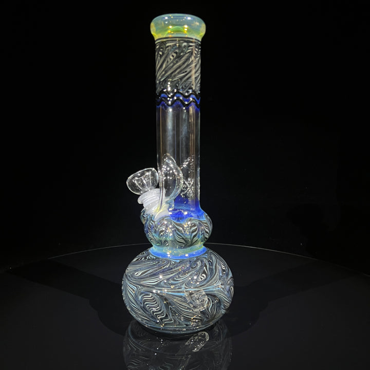 11" Double Bubble Color Rake Bong Glass Pipe Mary Jane's Glass