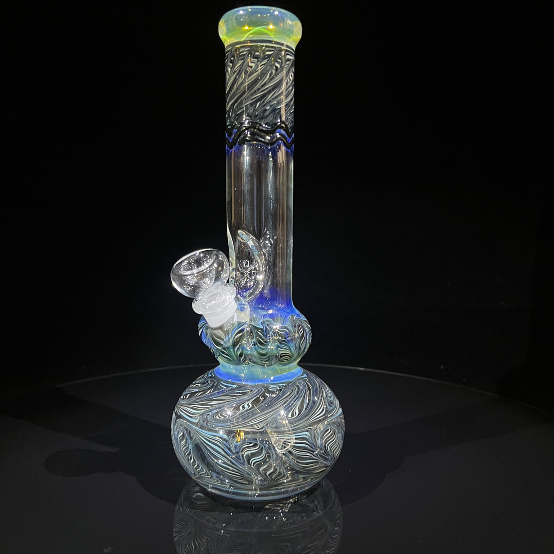 11" Double Bubble Color Rake Bong Glass Pipe Mary Jane's Glass