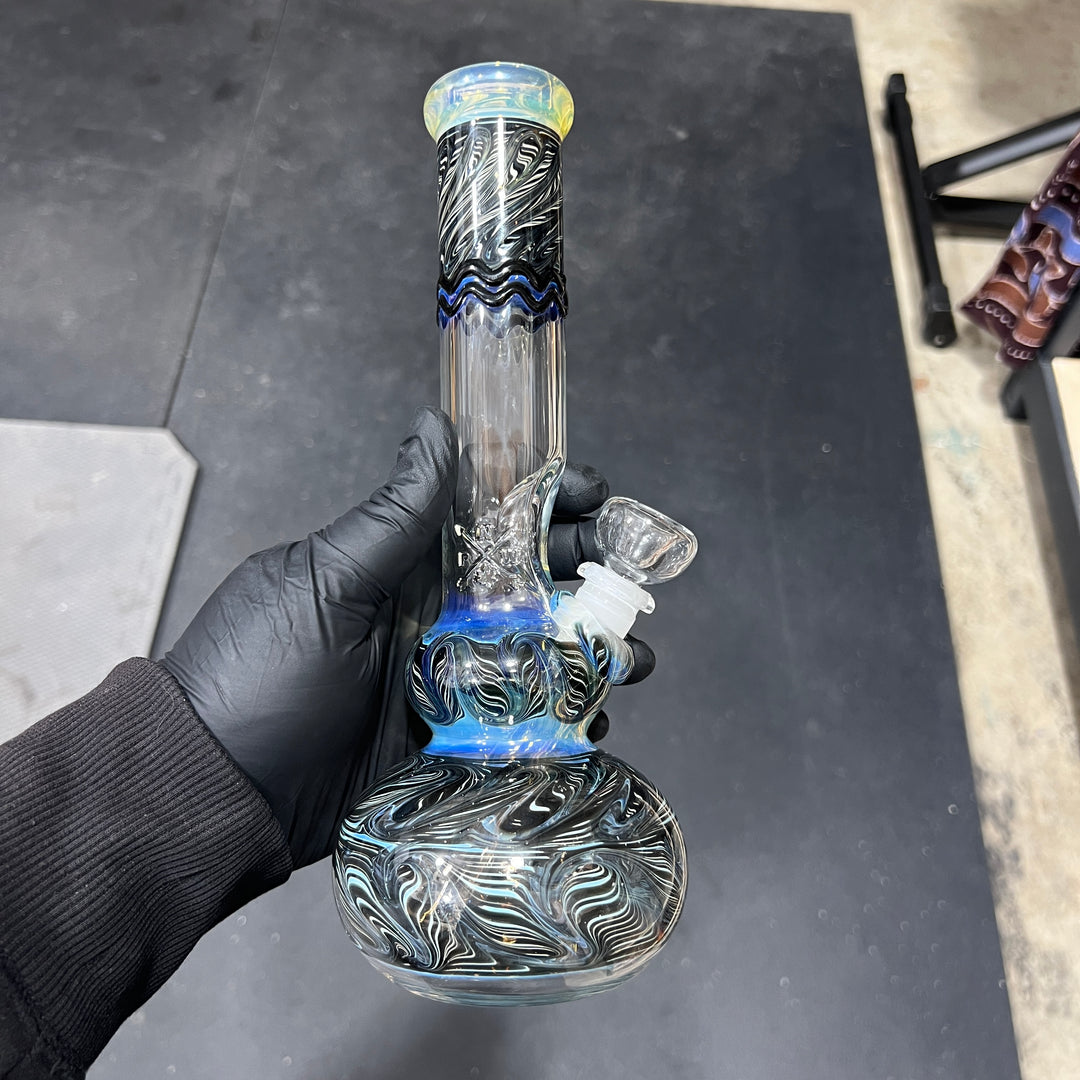 11" Double Bubble Color Rake Bong Glass Pipe Mary Jane's Glass